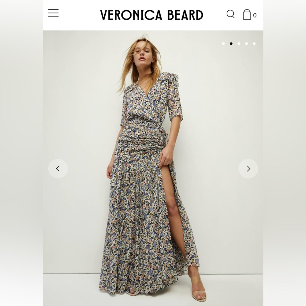 Veronica Beard Floral Maxi Dress in Blue and Cream - Picture 2 of 4